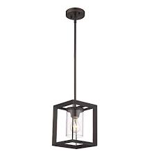 Emliviar Modern Glass Pendant Light Single Light Metal Wire Cage Hanging Pendant Light Oil Rubbed Bronze With Clear Farmhouse Goals