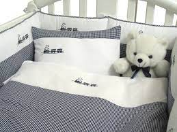 Embroidered Train Crib Bedding Featured
