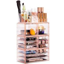 sorbus pink clear makeup organizer mup