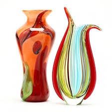 Two Murano Art Glass Vases Lot 1112