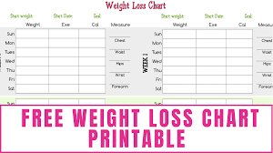 free weight loss chart printable