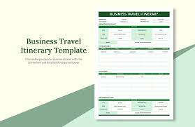 business travel itinerary template in