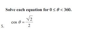 Solve Each Equation For 0 0 360