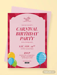 Free 13 Carnival Birthday Invitation Designs Examples In