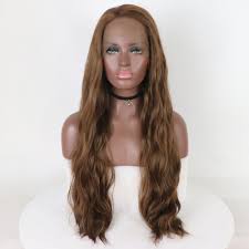 Us 35 48 30 Off Fantasy Beauty Light Brown Lace Front Wigs Natural Wave Long Frontal Lace Wig With Heat Resistant Synthetic Hair For Restyled In