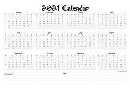Trouble finding the year needed? 2021 Yearly Calendar Template Word