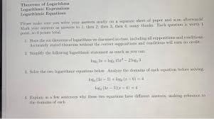 Logarithms Logarithmic Expressions