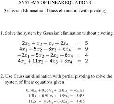 Systems Of Linear Equations Gaussian