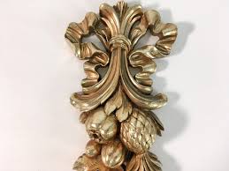 Vintage Gold Syroco Wall Hanging Mid
