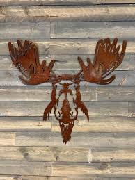 Metal Moose Head With Antlers