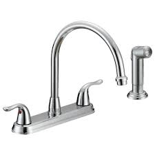 Thanks to its side spray that you can use for dreadful washing if you want the faucet in your mercantile kitchen. Ez Flo Impression Collection Two Handle Standard Kitchen Faucet With Side Sprayer In Chrome 10201 The Home Depot