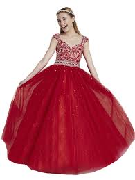 Details About Us Stock Red Beading Flower Girl Dress Organza Pageant Prom Girl Birthday Party