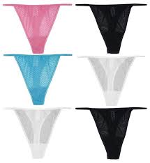 Details About 6 Pack Womens Triangle Thongs Panties G String Y Back Underwear Assorted Colors
