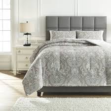 The Noel Gray Tan Queen Comforter Set Available At Bitney S Furniture And Mattress Company Serving Kalispell Mt