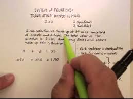 System Of Equations Translating Words