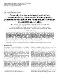 pdf parasitological bacteriological and cultural determination of pdf parasitological bacteriological and cultural determination of prevalence of malaria parasite plasmodium falciparum and typhoid fever co infection