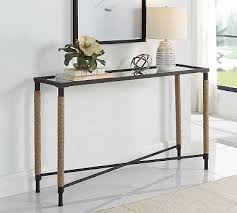 Rora Metal Glass Console Table