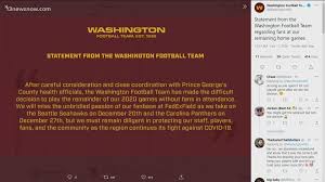 We link to the best sources from around the world. Washington Football Team Playing Remainder Of 2020 Home Games Without Fans During Pandemic 5newsonline Com