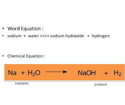 the word equation for the reaction of