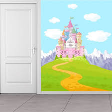 Pink Princess Castle Wall Mural Wallpaper