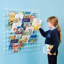 Square Wire Book Rack Wall Mounted