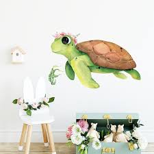 Green Sea Turtle Watercolor Style Wall