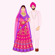 indian wedding punjabi couple standing
