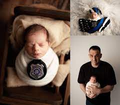 nj newborn photo session police baby