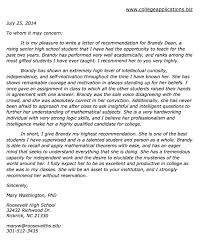 Sample Recommendation Letter For College Green Brier Valley