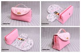 diy roll up cosmetic bag free sewing