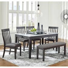 Looking to spruce up your dining area? Signature Design By Ashley Luvoni 6 Piece Dining Set In White And Dark Charcoal Gray Nebraska Furniture Mart