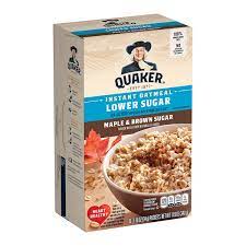 quaker instant oats lower sugar maple