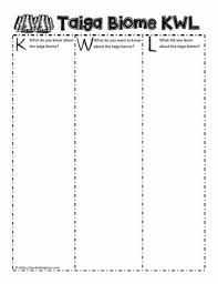 Taiga Biome Kwl Chart Worksheets