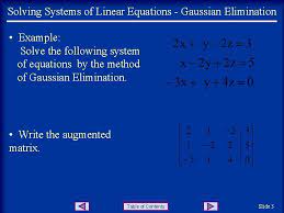 linear equations gaussian elimination
