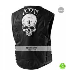 Icon Regulator Skull Leather Motorcycle Vest