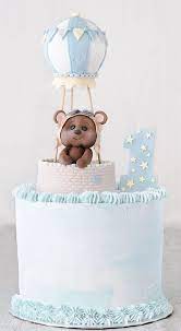 1st Birthday Hot Air Balloon Cake Buttercream Cake Designs Hot Air  gambar png