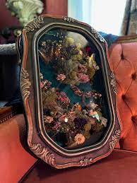 Antique Bubble Glass Insect Frame