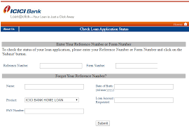 icici home loan application status