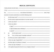 Sample Medical Certificates Medical Certificate Template