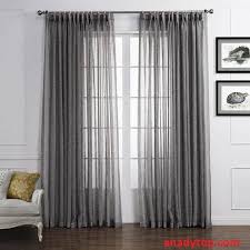 Grey Linen Sheer Curtains For Living