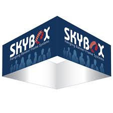 trade show skybox square hanging signs