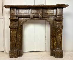 Antique Wooden Fireplace Mantle 1900s