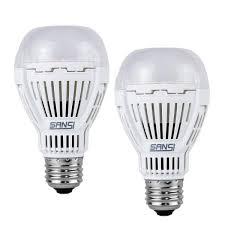 Sansi 60 Watt Equivalent A19 800 Lumens Dusk To Dawn Automatic On Off Led Light Bulb Daylight In 5000k With Photocell 2 Pack 01 02 001 010802 The Home Depot