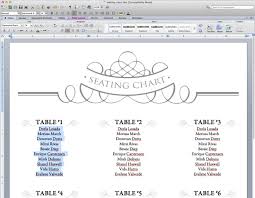 Microsoft Seating Chart Template Wedding Seating Chart Template Word