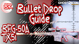 Bfg 50a Sniper Tx5i Scope Bullet Drop Guide Epic Sniper Fallen Ghosts Ghost Recon Wildlands