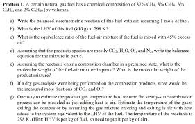 problem 1 a certain natural gas fuel