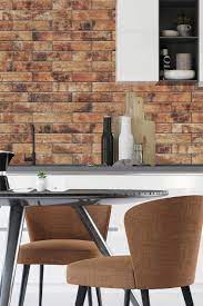 Red Brick Effect Wall Tiles Kitchen
