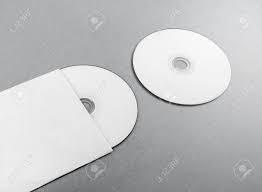 Blank Compact Disk On Gray Paper Background Cd With Envelope