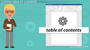 creating a custom table of contents in