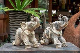 Thai Ceramic Kneeling Elephant